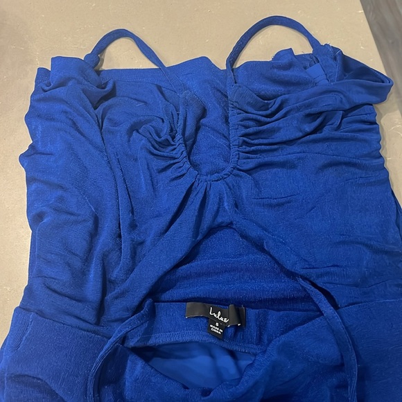 Lulus Dark Blue Cutout Midi Dress - Picture 5 of 5